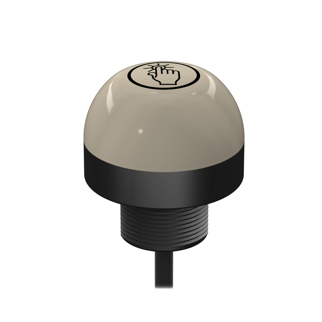 Banner Engineering 30mm Touch Button; Dome - 50mm; 1NO; Momentary; None (off) > Green (on); 2m Potted Cable
